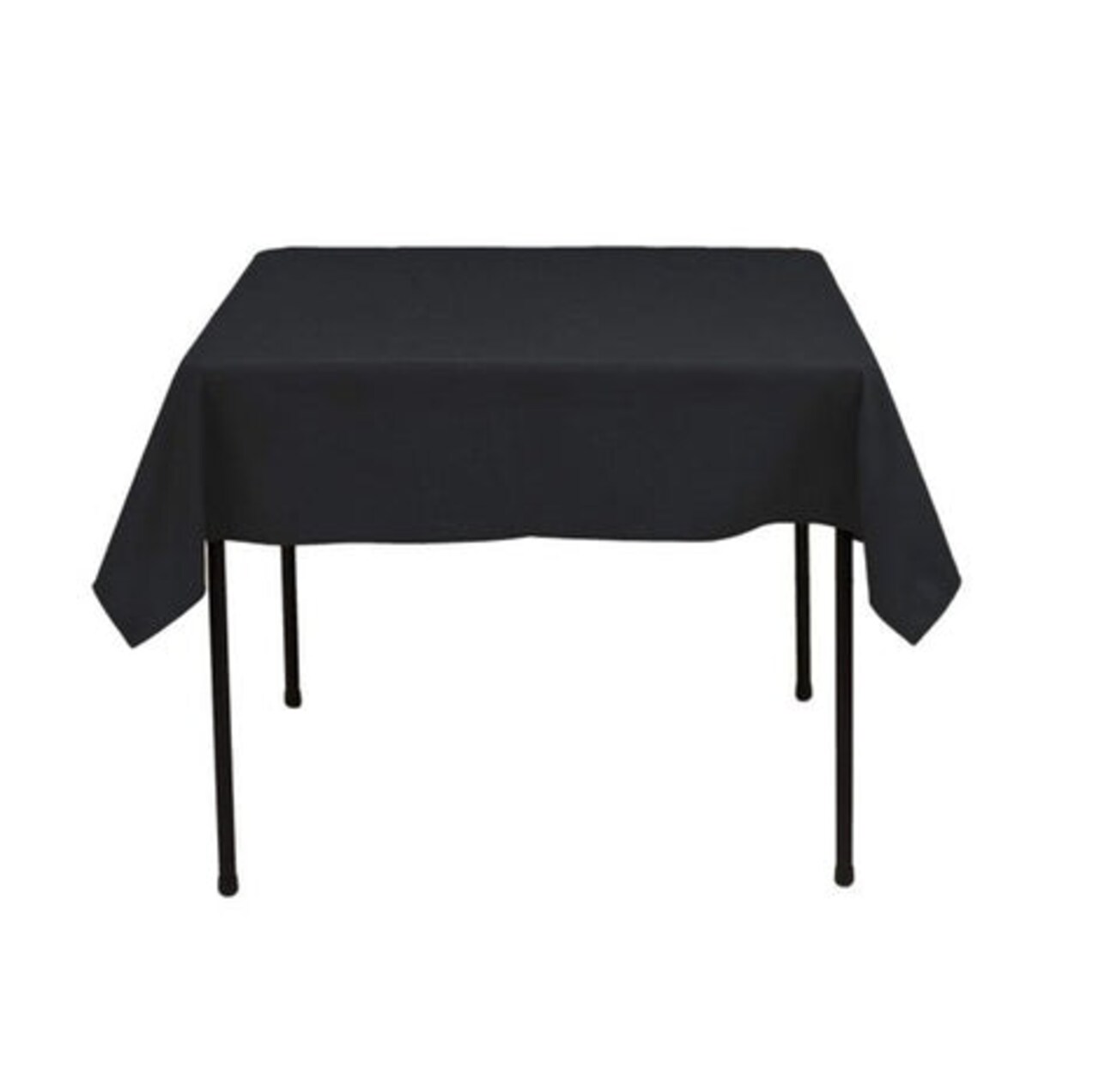 1 Yard Black Square Tablecloth Washable Polyester for Square or Round Tables 60 x 60 Inch Width